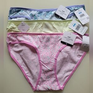 Rene Rofe Women's Panties - Floral Blue, Light Green, Pink Polka Dot